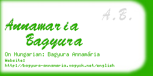 annamaria bagyura business card